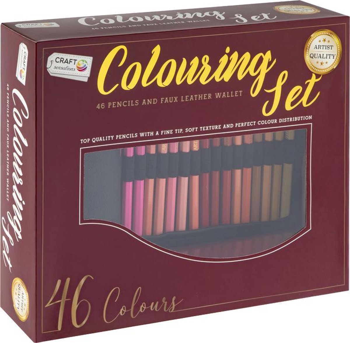 Professionele kleurpotloden in stijlvolle opberg etui | 46-delig | Craft Sensations | Kleurpotloden voor volwassenen